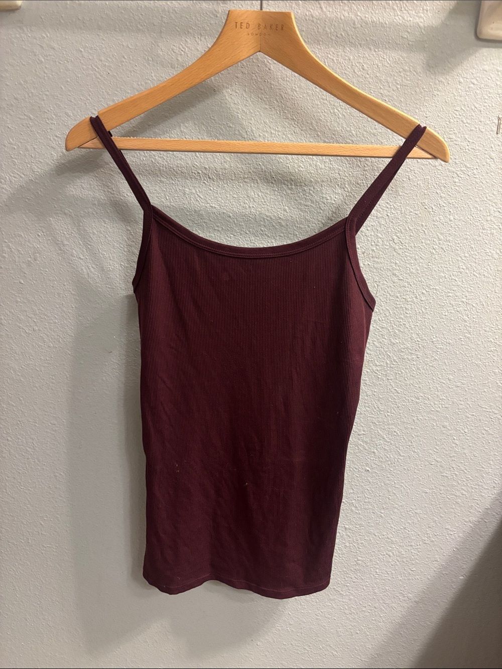 No Boundaries Slim Ribbed Camisole - Burgundy Wine